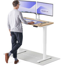 (120x60cm, Bamboo/White) Standing desk Desktronic HomePro - 120x60cm - Height adjustable - Electric - Double engine - Smart control