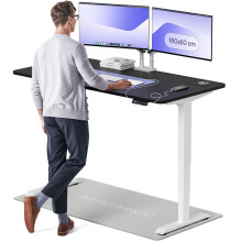 (160x80cm, White/Black) Standing desk Desktronic HomePro - 160x80cm - Height adjustable - Electric - Double engine - Smart control