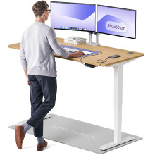 (160x80cm, White/Oak) Standing desk Desktronic HomePro - 160x80cm - Height adjustable - Electric - Double engine - Smart control