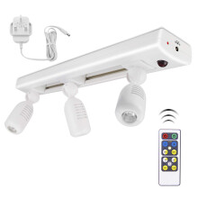 HONWELL LED Spotlights Track Lighting Remote Controlled with 3 Rotatable Heads Lights, Under Cabinet Counter Lighting Straight Bar Ceiling Spotlight
