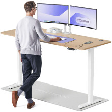 (200x80cm, Bamboo/White) Standing desk Desktronic HomePro - 200x80cm - Height adjustable - Electric - Double engine - Smart control