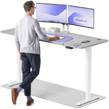 (200x80cm, White/Grey) Standing desk Desktronic HomePro - 200x80cm - Height adjustable - Electric - Double engine - Smart control