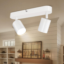 Ketom Rotatable Spotlights - 2 Way Adjustable Modern GU10 Ceiling Spot Lights for Kitchen, Bedroom, Hallway, Living Room - White - Bulb Not Included