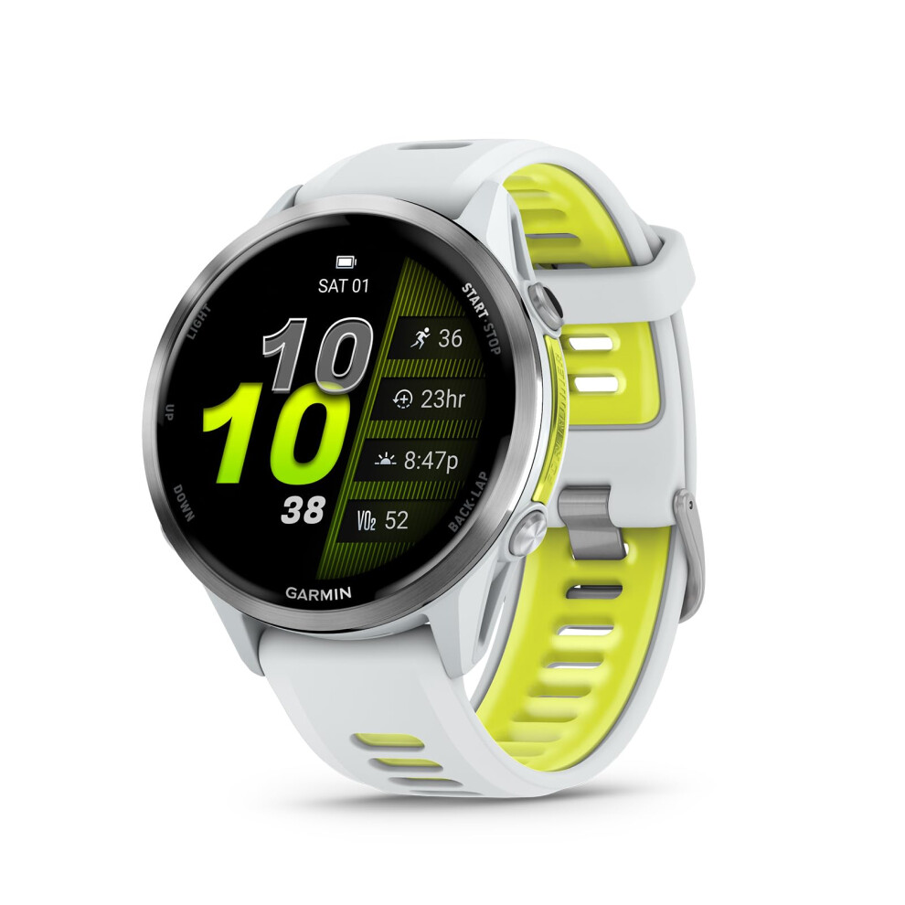 Garmin Garmin? Forerunner? 970, Premium Gps Running And Triathlon Smartwatch, Amoled Display, Built-In Led Flashlight, Titanium With Whitestone Case And