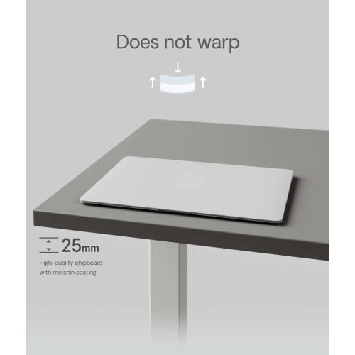 (160x80cm, Grey) Desk tabletop Desktronic 1