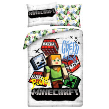 Minecraft Boom Single Duvet Cover and Pillowcase Set - European Size