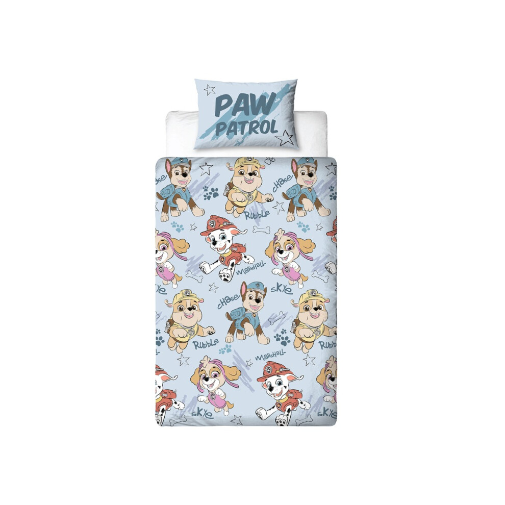 Paw Patrol Sketchy Stripe Single Duvet Cover And Pillowcase Set