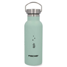 FISCHER Children's Stainless Steel Drinking Bottle, 500 ml, Screw Cap, Food-Safe, Green