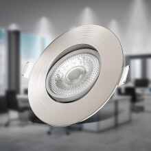 B.K.Licht LED Recessed Spotlights, Set of 3 Extra-Flat Downlights, Adjustable, Ceiling Cut-Out ?68mm/2.6in, 4.9W LED modules, 480Lm, Warm White Light