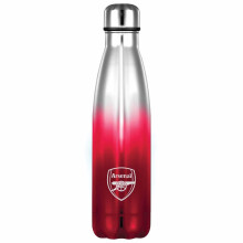 Arsenal FC Water Bottle Stainless Steel Metallic Flask Ombre Bottle Official Merchandise