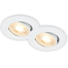 BRILONER Set of 2 LED recessed downlights 230V Flat, Adjustable, Warm White Light, Downlight, Ceiling Spotlight, LED Lights, recessed spotlights, 68mm