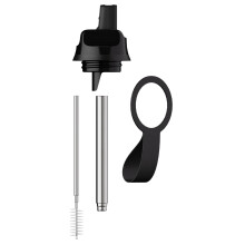 Chilly's Series 2 Sports Flip Lid with Telescopic Straw and Nylon Carry Loop - Easy Flip Lid, Straw Cleaning Brush Included - Accessory Series 2 Water