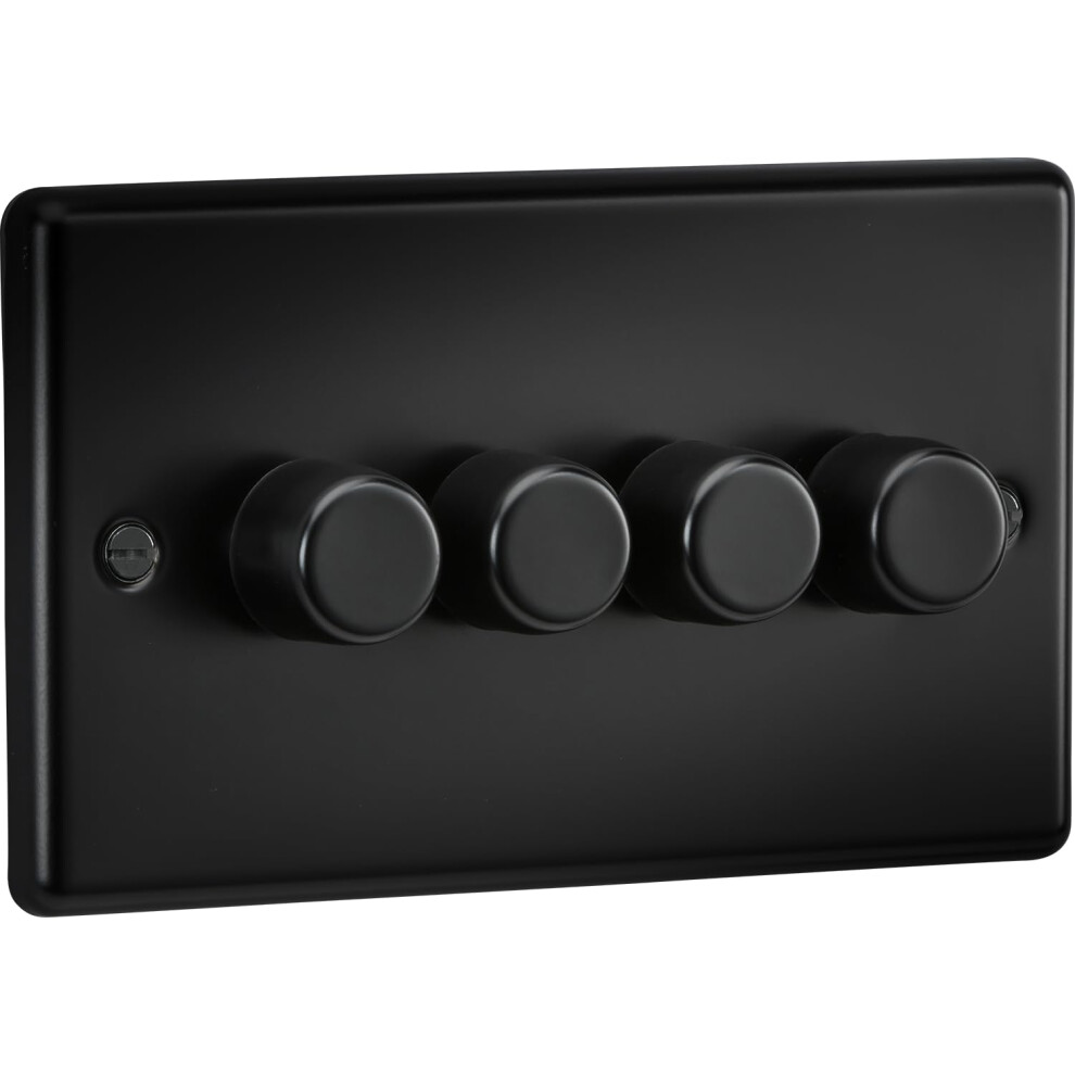 Knightsbridge 4G 2 Way 10-200W (5-150W Led) Intelligent Dimmer - Matt Black 5056270830941