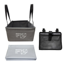 WASH22 Cubic 15L Light Grey Mesh Bag - Sink Basin Bucket Folding Box Collapsible Camping Washing Tidy for Tents Motorhomes Campervans Tentbox Portable