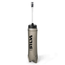 Silva Soft Flask 500ml with Straw for Running Vest - Running Flask with Self-Sealing Nozzle - Light Gray Shaded Made of TPU - Free from BPA,