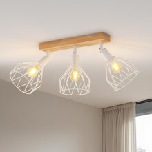 LVWIT White Ceiling Light,Spot Light Fittings Ceilings,Wall Kitchen Lights with E14,Adjustable 3 Way Spotlights,Industrial Wall Lights,Ceiling Lights