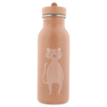 Trixie Drinking Bottle - Mrs. Cat - 500ml Stainless Steel Water Bottle for Kids - Pink - Leakproof - Eco-Friendly and BPA-Free