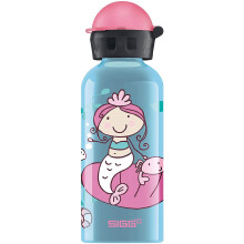 Sigg Mermaid and Friend Children's Drinking Bottle (0.4 L), BPA-free Kids Water Bottle with Non-spill Lid, Lightweight Children's Bottle Made of