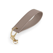 BagBase BG747 Boutique Wristlet & Key Clip - Saffiano Fine Grain Leather-Look - Stylish Accessory for Boutique Bags & Clutch bags - Taupe