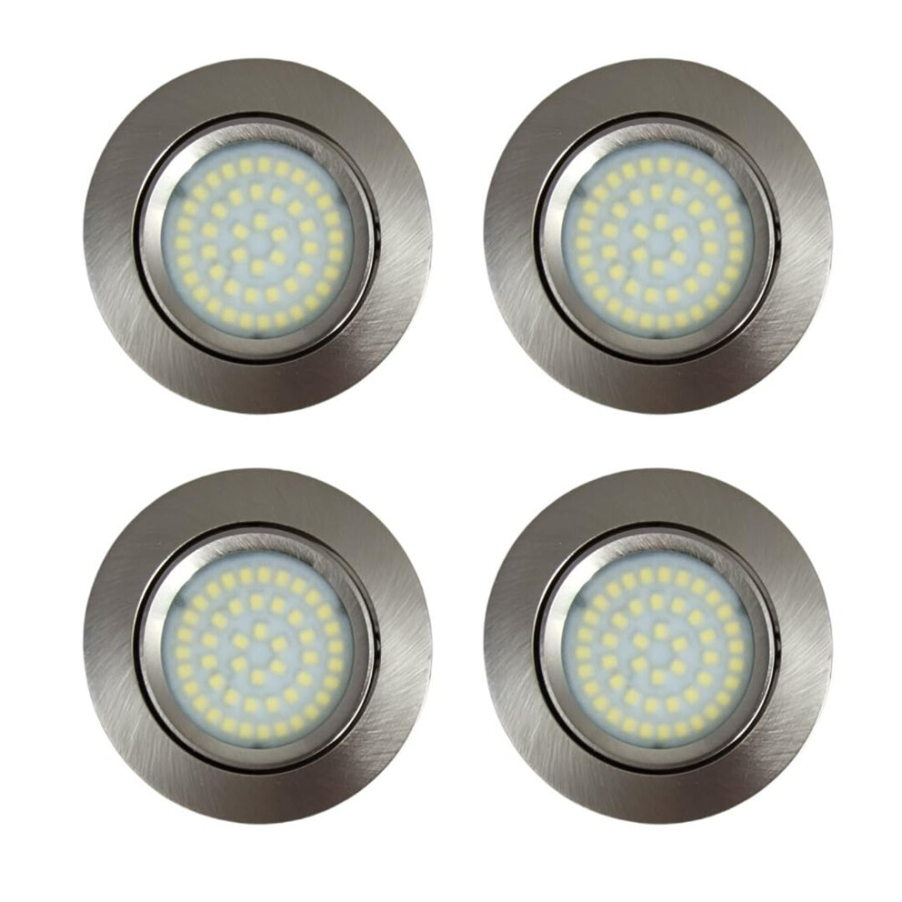 Marvix 4 X Led Spot Lights 12V Tilting Lens 3W Dimmable Cool 6000K Directional Recessed Downlights For Motorhome Caravan Boat White 5060669481959