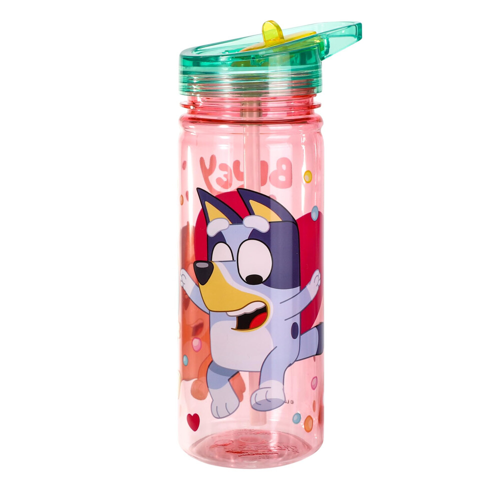 Bluey 580Ml Water Bottle For Kids School Drinks Bottle Made Of Durable Tritan Reusable Bpa Free Pink