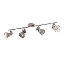 Eglo LED Ceiling Light Seras, 4-Light Industrial Ceiling Fixture, Metal Spotlight, Living Room lamp in Antique Nickel, Hallway Light, Spots with GU10
