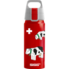 Sigg - Aluminium Kids Water Bottle - WMB ONE Swiss Cows - Suitable For Carbonated Beverages - Leakproof - Lightweight - BPA Free - Climate Neutral