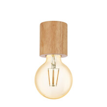 Eglo Turialdo Ceiling Light, 1-Light Surface-Mounted Industrial, Vintage, Modern Ceiling Light Made of Wood and Steel, Ceiling lamp in Natural, Black,