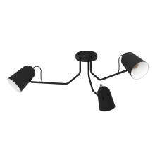 Eglo Spotlight Loreto, Ceiling Light Fitting with 3 Adjustable spot Lights, Minimalist Living Room lamp Made of Black and White Steel, Track Lighting