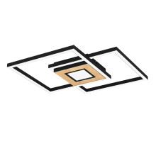Eglo LED Ceiling Light Fitting Marinello, Geometric Ceiling lamp with Remote Control, Warm White - Cool White, dimmable, Metal, Wood, Plastic in
