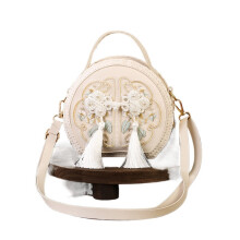 Handbestickte Tasche, vielseitige kleine runde Tasche