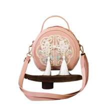 Handbestickte Tasche, vielseitige kleine runde Tasche