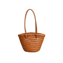 Vintage-Handarbeits-Beuteltasche aus echtem Leder mit Innenfutter aus reiner Baumwolle