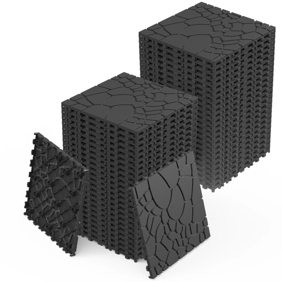 44 Pcs Interlocking Deck Tiles Â Easy Installation, Low Maintenance Plastic Tiles For Porch, Poolside, Balcony, Backyard, And Indoor Use 762221842899