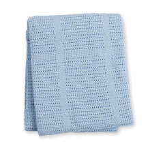 Lulujo - Coperta in cotone lavorata a maglia - Blu - ELEMENTI PER BAMBINI