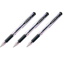 uni-ball Gel Impact UM-153 Black [Pack of 3] Broad 1.0mm Rollerball