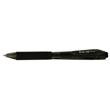 Pentel Colour Retractable Gel Rollerball Pen - Black (Pack of 12)
