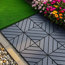 44 Pack Interlocking Deck Tiles, Easy Installation, Weatherproof Low Maintenance Plastic Tiles For Porch, Poolside, Balcony, Backyard, And Indoor Use