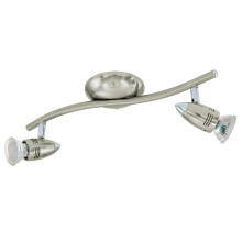Eglo LED Ceiling Lamp Magnum LED, 2-Light Ceiling Spotlight, Metal Ceiling Fixture, Living Room lamp in Matte Nickel, Chrome, Spots Including GU10