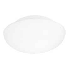 Eglo Ceiling Light Ella, ? 35 cm, 2-Light Wall Lamp, Ceiling Fixture in White Steel and Glass, Matt Opal, Living Room Light, Kitchen Lamp, Office