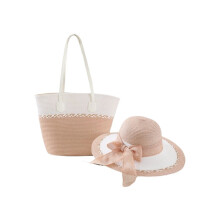 Zweiteiliges Set aus Sonnenhut und Strandtasche für Reisen