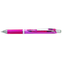 Pentel 0.7mm Energel-Xm Breast Cancer Campaign Retractable Gel Roller Pen with Pink Barrel - Black