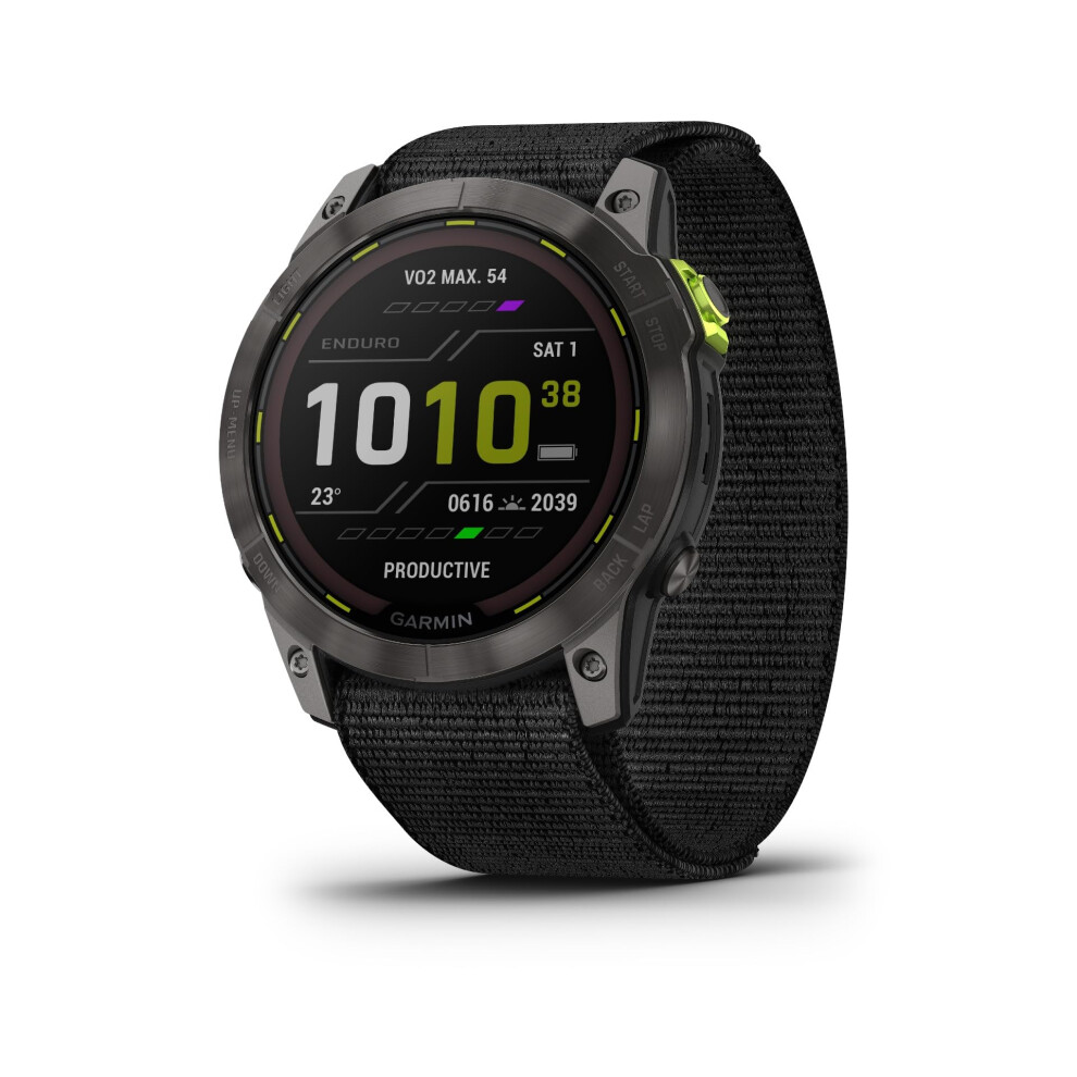 Garmin Enduro? 2 (Mpx) Ultraperformance Watch, Comes With Nylon And Silicone Band, Long-Lasting Gps Battery Life, Solar Charging, Preloaded Maps