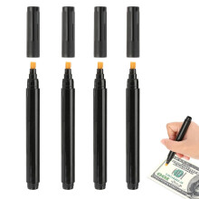 4 Pcs Money Checker Pen, Counterfeit Money Detector Pen, for Fake Money Bill Detection Fake Forged Note Money Cash Note (Black)