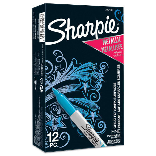 Sharpie Sharpie Metallic Permanent Markers | Fine Point | Sapphire Metallic | 12 Count