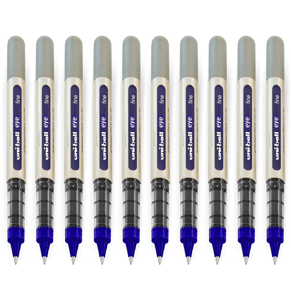 Uni-Ball Eye - Ub-157E Rollerball Pens - 0.7Mm Nib - [Pack Of 10] - Ink Blue