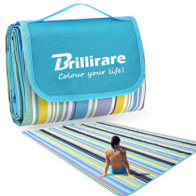 Brillirare Beach Picnic Blanket, Large Sandfree Waterproof Camping Blankets, Foldable Sandproof Oxford Mat, Oversized Packable Family Outdoor Mats for