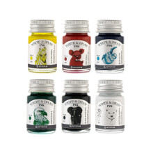 Octopus Write and Draw Bright Waterproof Ink Set for Fountain Pen Calligraphy and Drawing, 6 x 10 ml