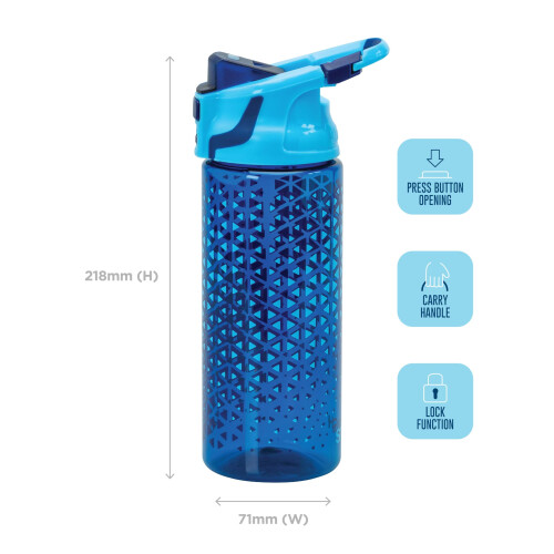 Smash Smash Hydro Chugger Water Bottle, Blue Triangles, 500 ml Capacity 2
