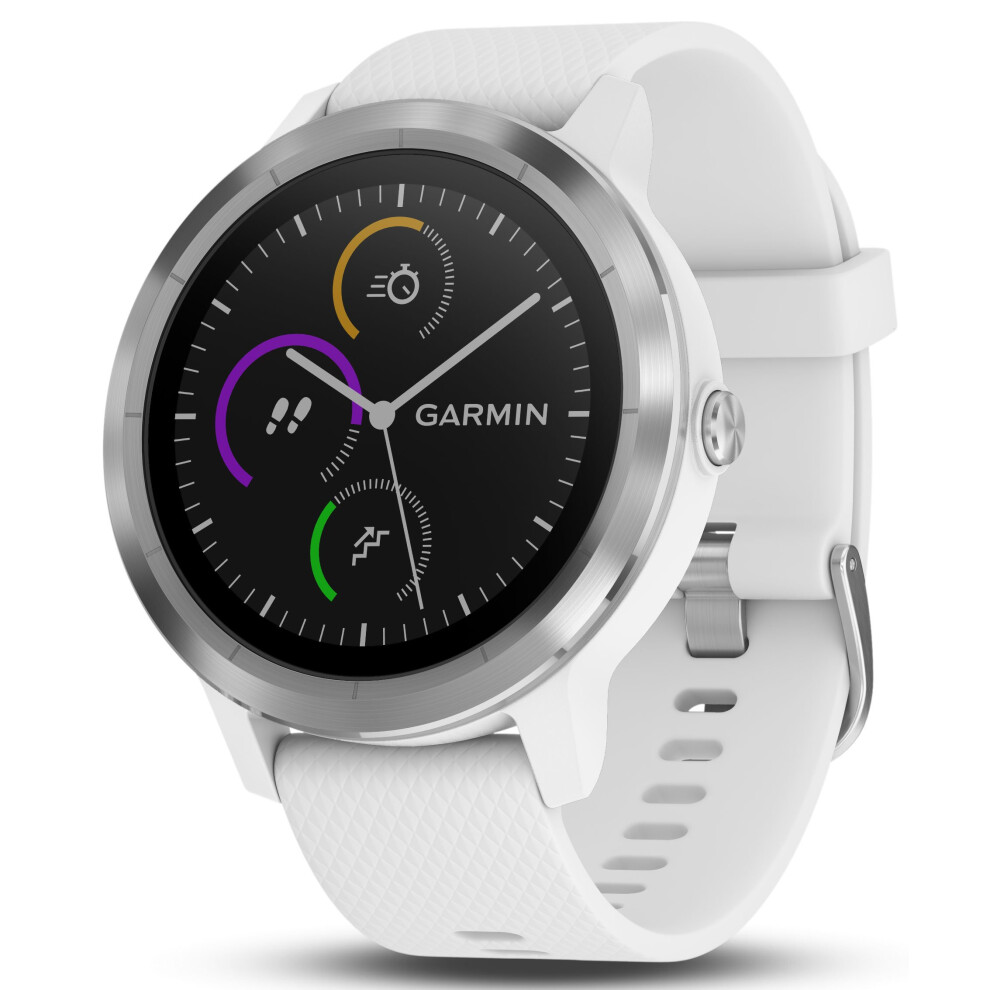 Garmin 010-01769-21 Vivoactive 3, Gps Smartwatch With Contactless Payments And Built-In Sports Apps, White/Silver